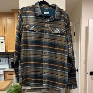 Columbia Men's Plaid Button Down Shirt - Blue and Brown